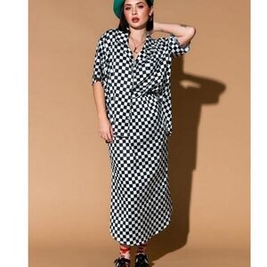 Dressed in LALA Black and White Checkered Dress